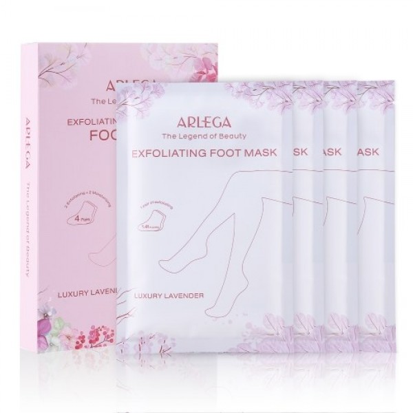 Foot Peel Mask 4 Pack, Arlega Exfoliating &amp; Moisturizing Foot Mask, Peel off Calluses, Dead Skin Callus Remover, Moisturizin