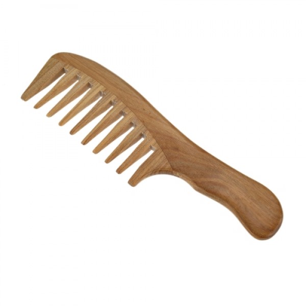 1 Pc Wooden Comb Natural Green Sandalwood Handmade Wide Tooth Wooden Comb Massage Comb Handmade Comb Hair Care