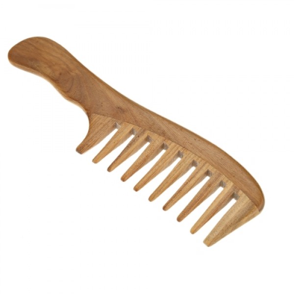 1 Pc Wooden Comb Natural Green Sandalwood Handmade Wide Tooth Wooden Comb Massage Comb Handmade Comb Hair Care