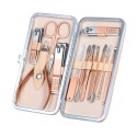 18pcs Manicure Set Nail Clippers Pedicure Kit Stainless Steel Manicure Grooming Kit Nail Care Tools with Leather Travel Case