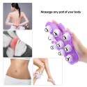 Palm Shaped Massage Glove Body Massager with 9 360-degree-roller Metal Roller Ball Muscle Pain Relief Massager Random Color