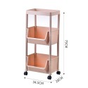 Storage Trolley Rolling Cart Kitchen Tier Wheel Storage  Rack