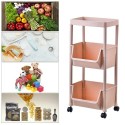 Storage Trolley Rolling Cart Kitchen Tier Wheel Storage  Rack