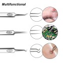 3PCS Stainless Steel Acne Needle Blackhead Removal Clip Whitehead Removal Needle Blemish Remover Tweezers Face Care Beauty Repai