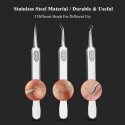 3PCS Stainless Steel Acne Needle Blackhead Removal Clip Whitehead Removal Needle Blemish Remover Tweezers Face Care Beauty Repai