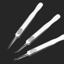 3PCS Stainless Steel Acne Needle Blackhead Removal Clip Whitehead Removal Needle Blemish Remover Tweezers Face Care Beauty Repai