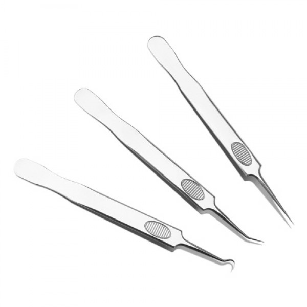 3PCS Stainless Steel Acne Needle Blackhead Removal Clip Whitehead Removal Needle Blemish Remover Tweezers Face Care Beauty Repai