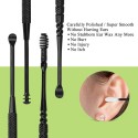 Stainless Steel Digging Ear Spoon Set Portable Spiral Rotating Dig Spoon Double Ears Artifact Cleaning Tool Lightweight Earpick 